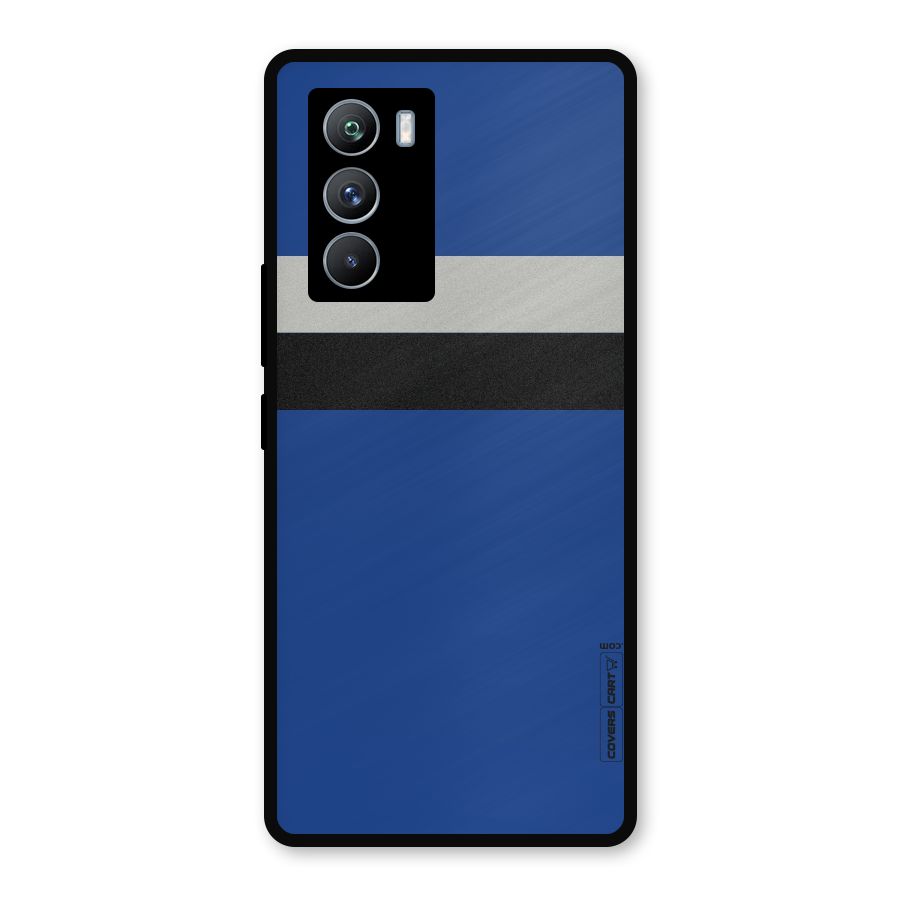 Grey Black Strips Metal Back Case for iQOO 9 SE