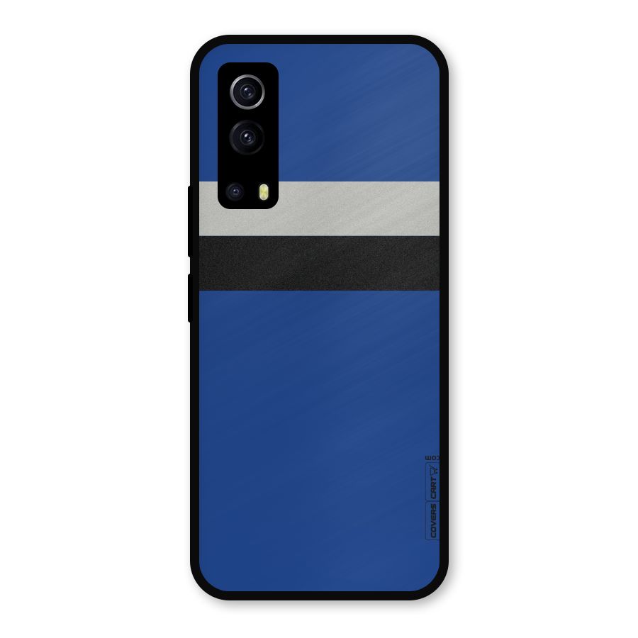 Grey Black Strips Metal Back Case for iQOO Z3