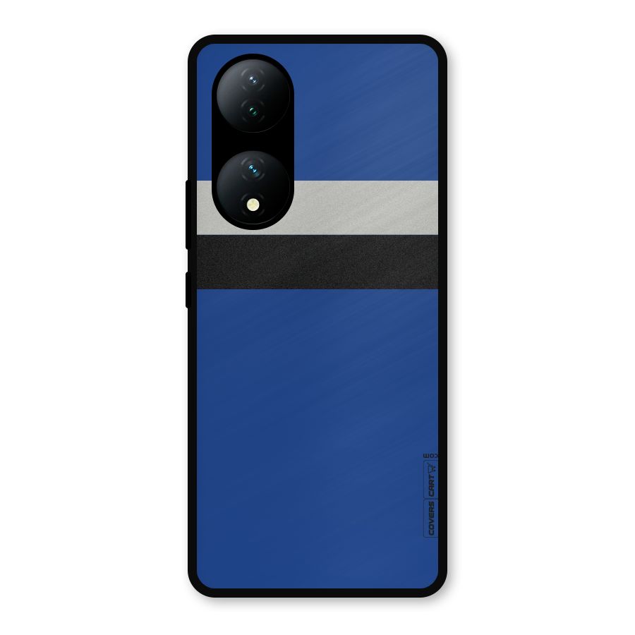 Grey Black Strips Metal Back Case for iQOO Z7s