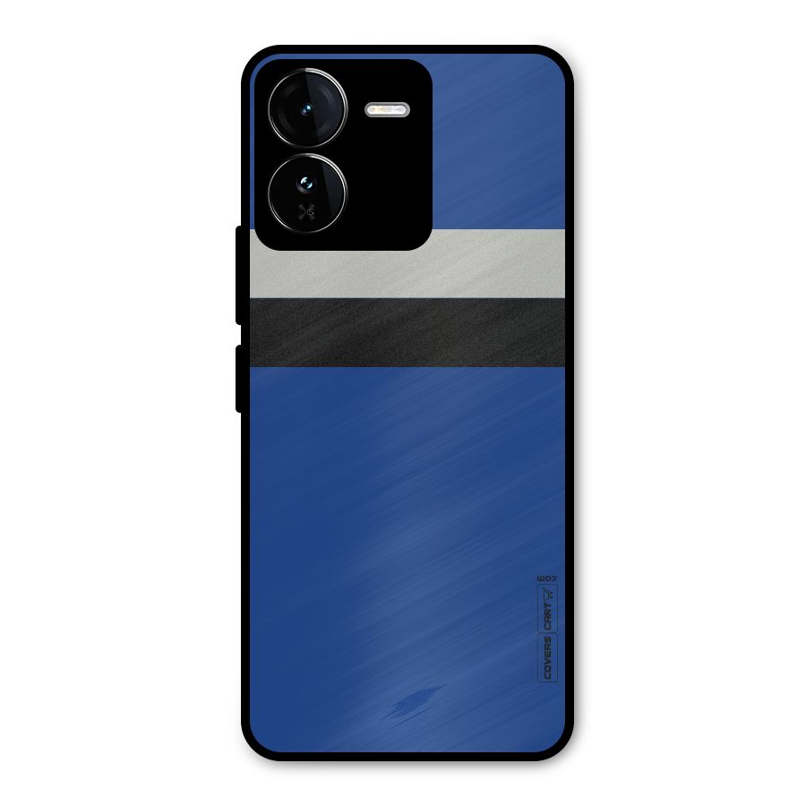 Grey Black Strips Metal Back Case for iQOO Z9