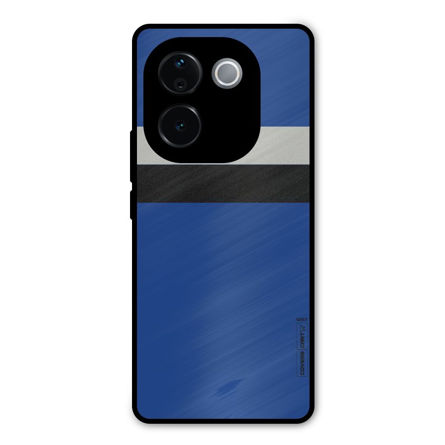 Grey Black Strips Metal Back Case for iQOO Z9s Pro