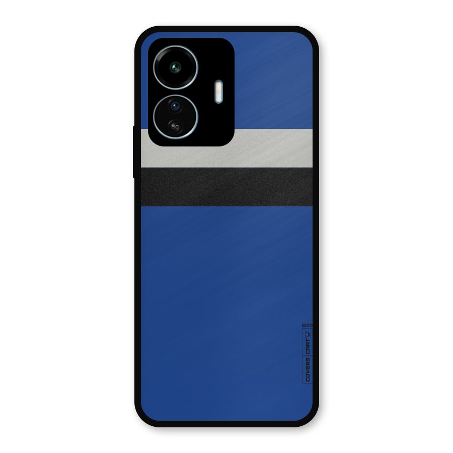 Grey Black Strips Metal Back Case for vivo iQOO Z6 Lite 5G