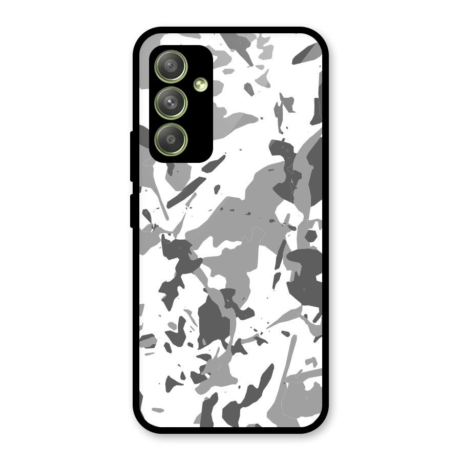 Grey Camouflage Army Glass Back Case for Galaxy A54