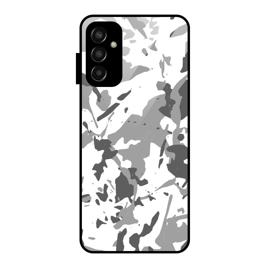 Grey Camouflage Army Glass Back Case for Galaxy F13