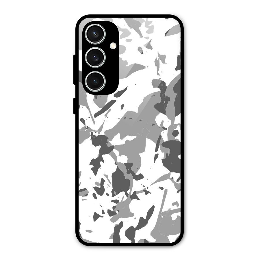 Grey Camouflage Army Glass Back Case for Galaxy S23 FE