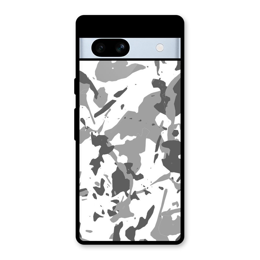 Grey Camouflage Army Glass Back Case for Google Pixel 7a
