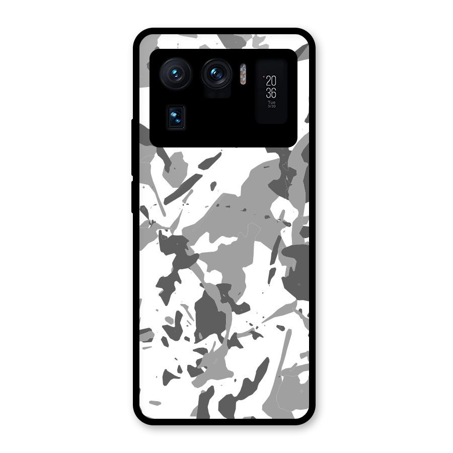Grey Camouflage Army Glass Back Case for Mi 11 Ultra