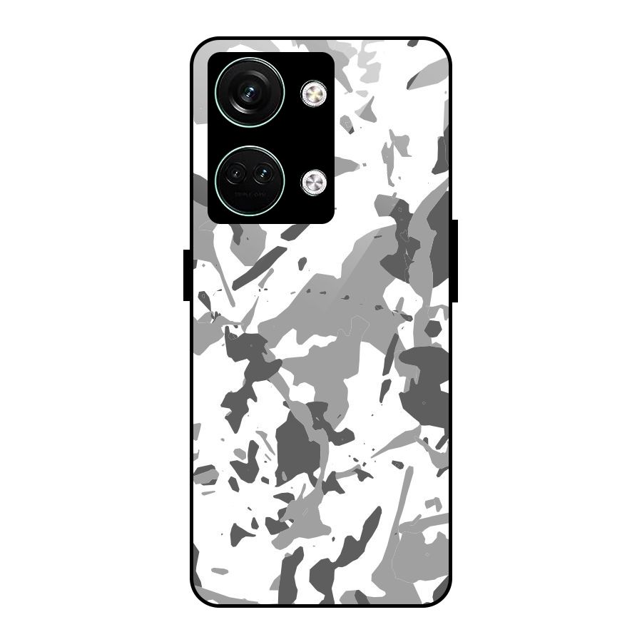 Grey Camouflage Army Glass Back Case for Oneplus Nord 3