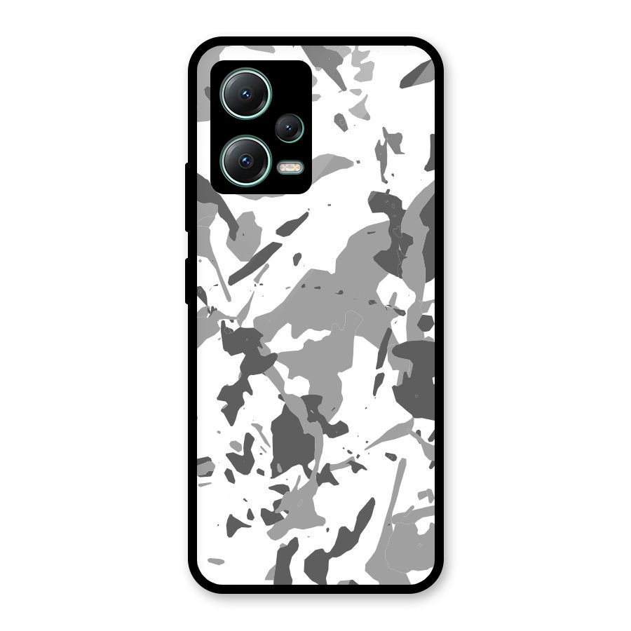 Grey Camouflage Army Glass Back Case for Poco X5