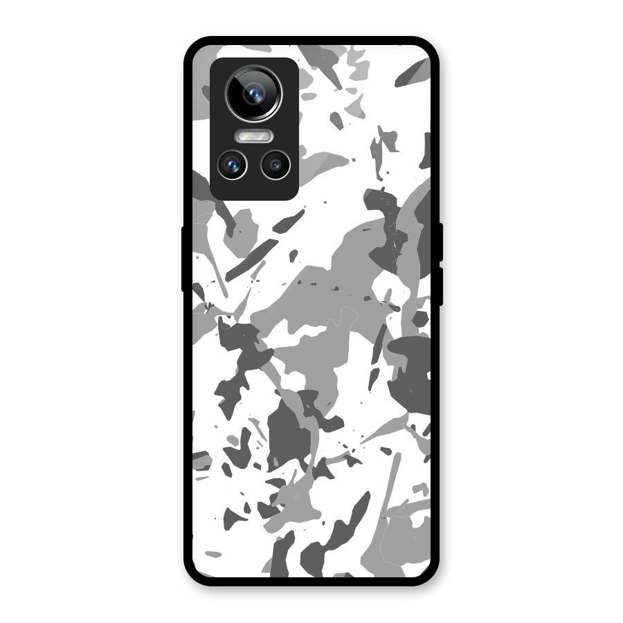 Grey Camouflage Army Glass Back Case for Realme GT Neo 3