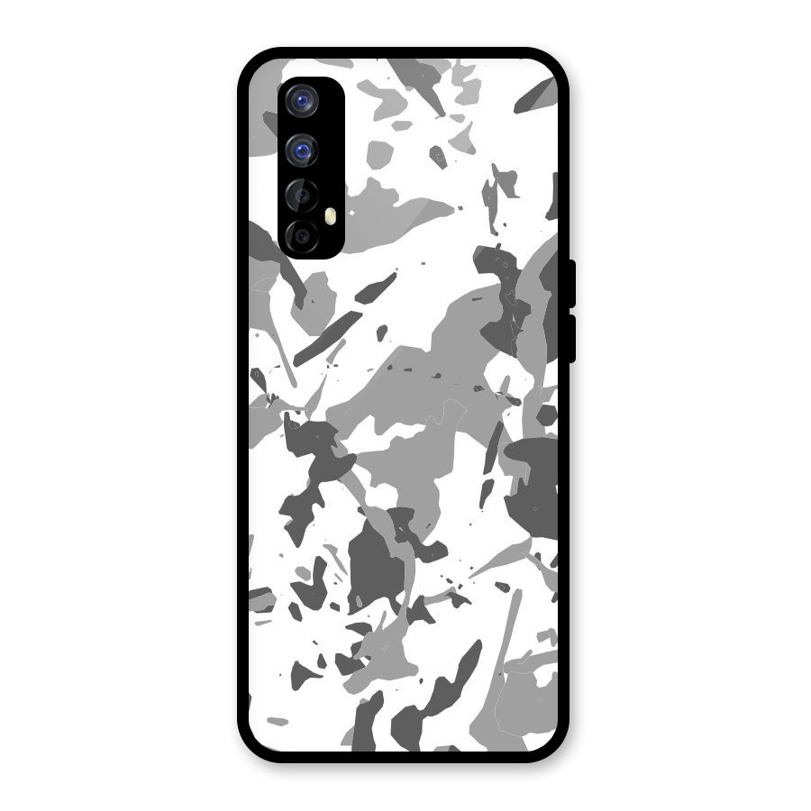 Grey Camouflage Army Glass Back Case for Realme Narzo 20 Pro