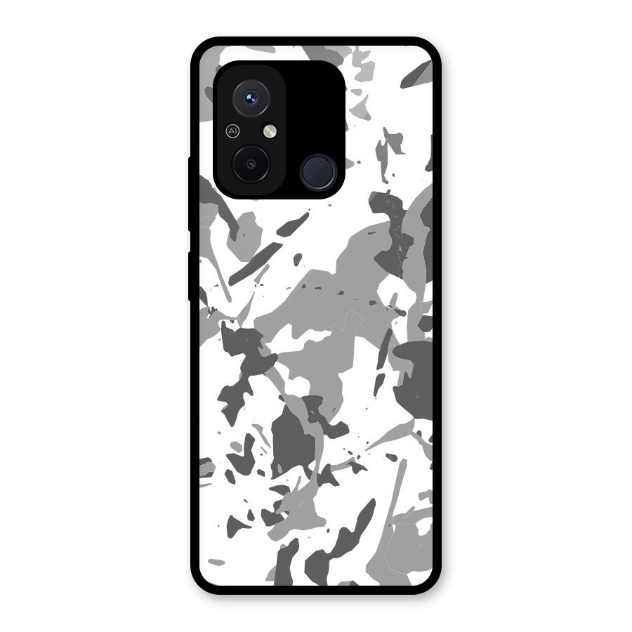 Grey Camouflage Army Glass Back Case for Redmi 12C