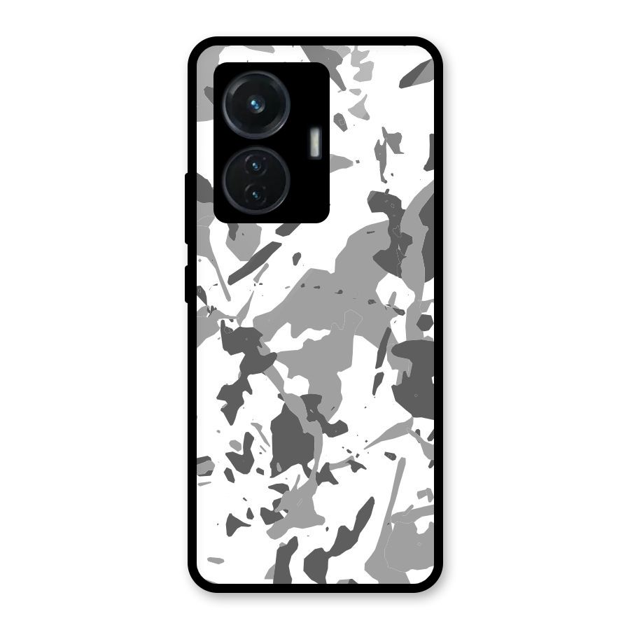 Grey Camouflage Army Glass Back Case for Vivo T1 44W