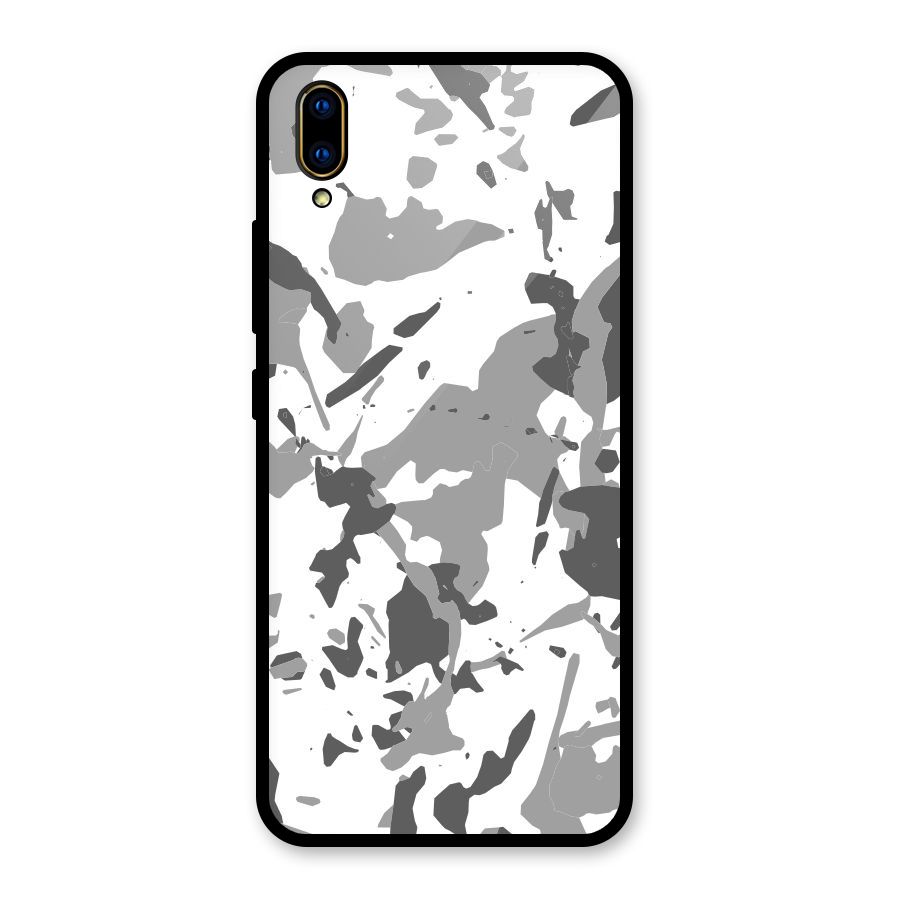 Grey Camouflage Army Glass Back Case for Vivo V11 Pro