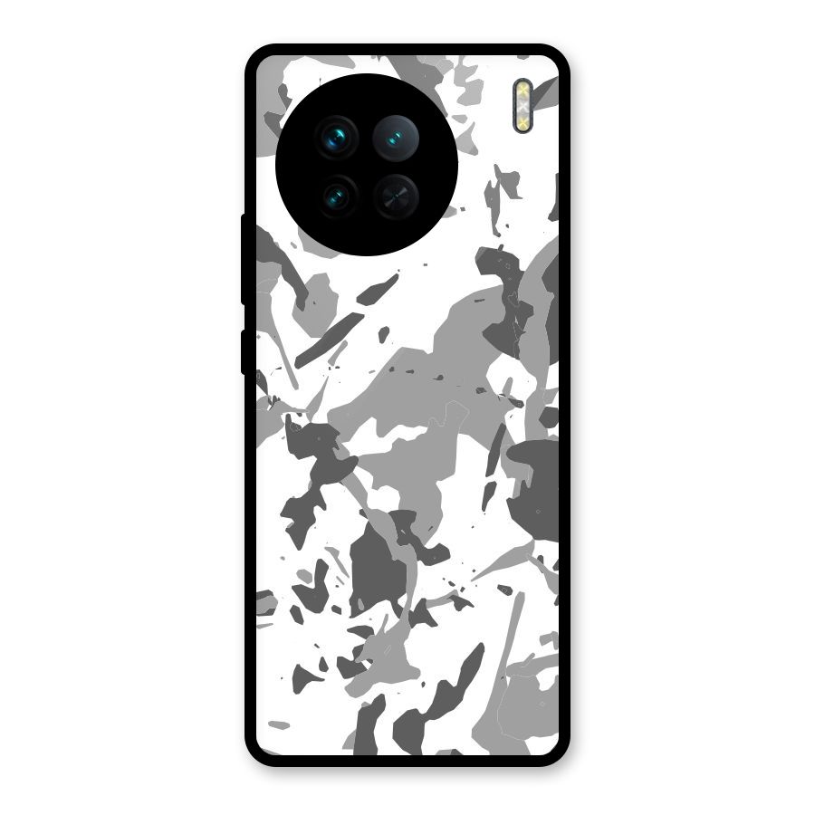 Grey Camouflage Army Glass Back Case for Vivo X90