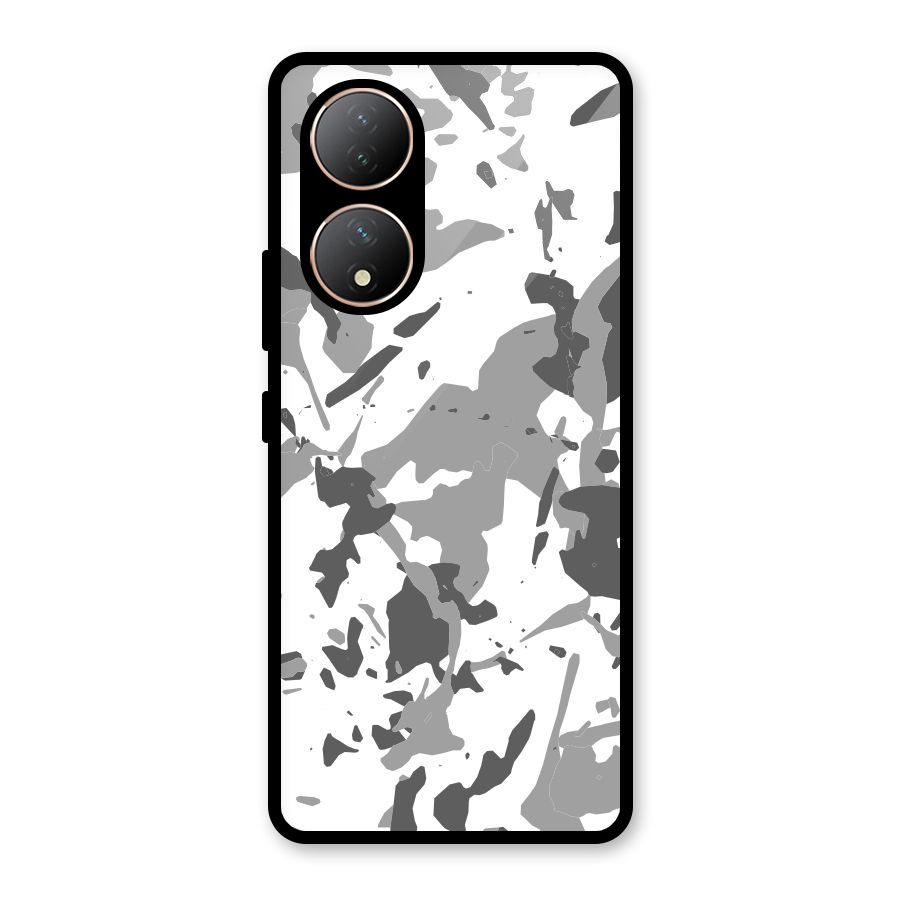 Grey Camouflage Army Glass Back Case for Vivo Y100A