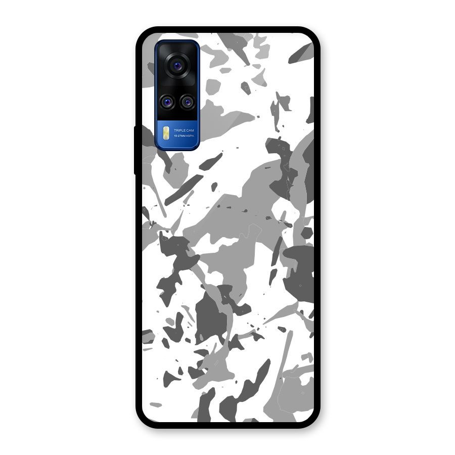 Grey Camouflage Army Glass Back Case for Vivo Y31