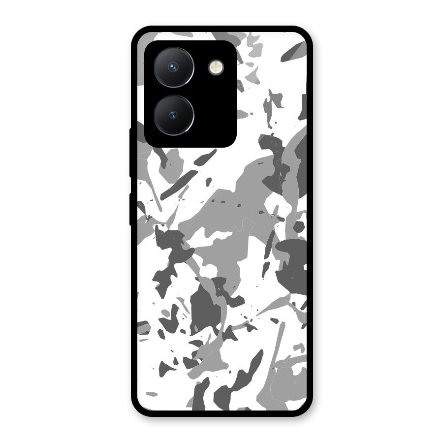 Grey Camouflage Army Glass Back Case for Vivo Y36