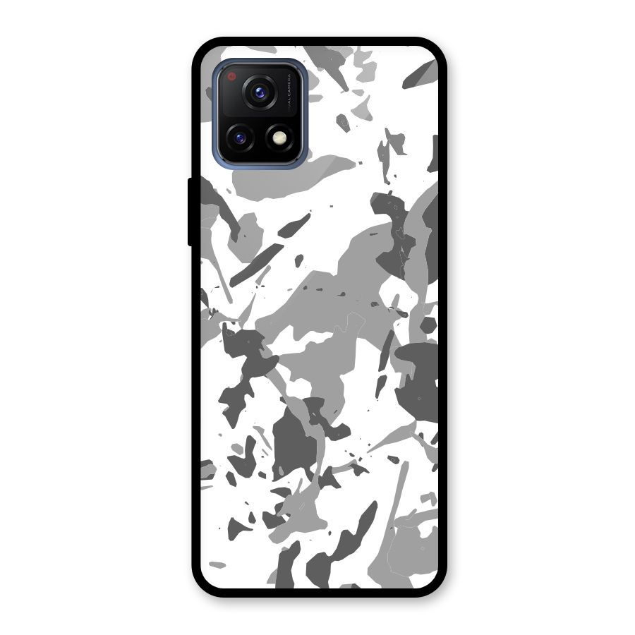 Grey Camouflage Army Glass Back Case for Vivo Y72 5G