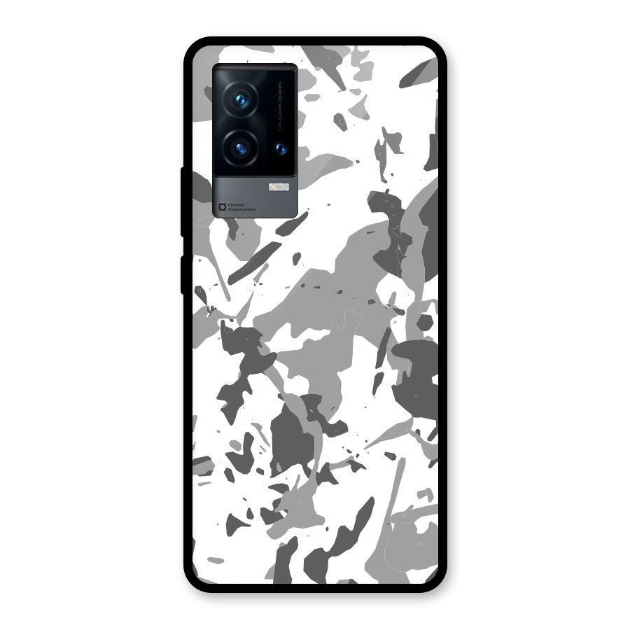 Grey Camouflage Army Glass Back Case for iQOO 9 5G