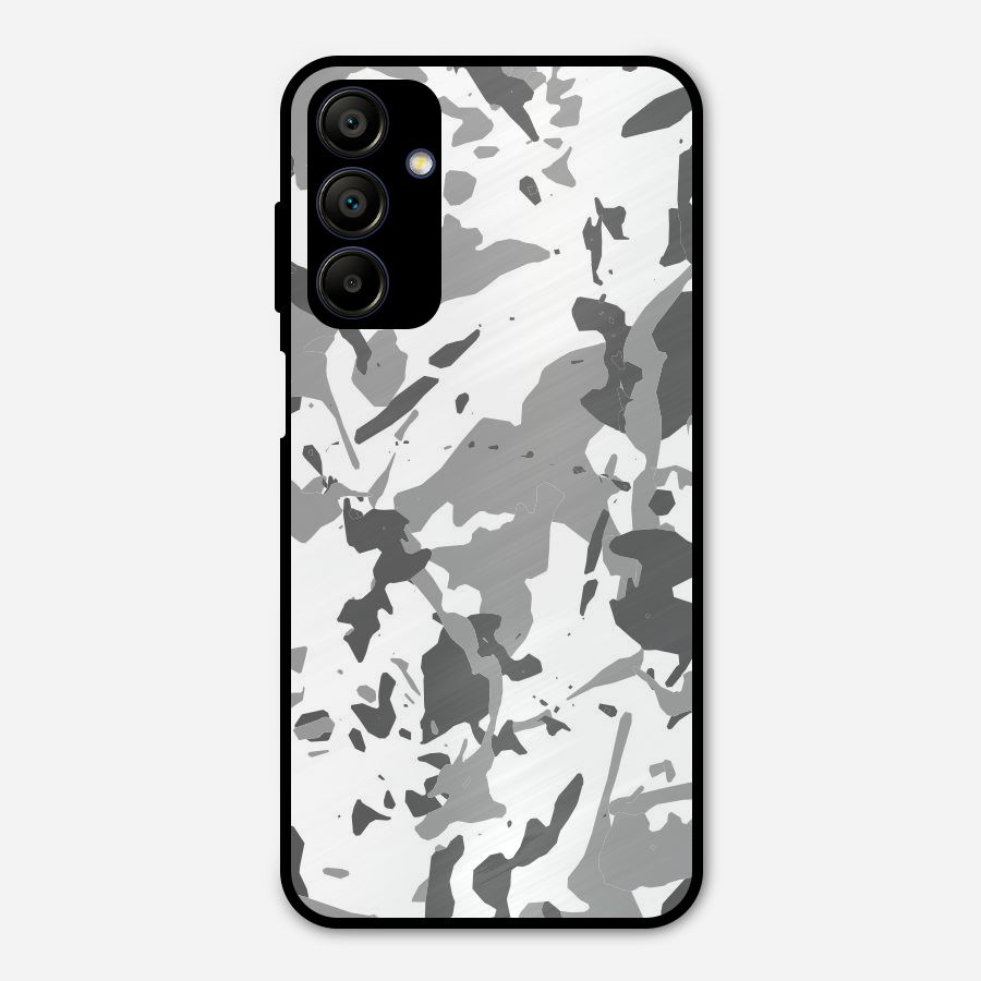 Grey Camouflage Army Metal Back Case for Galaxy A15 5G