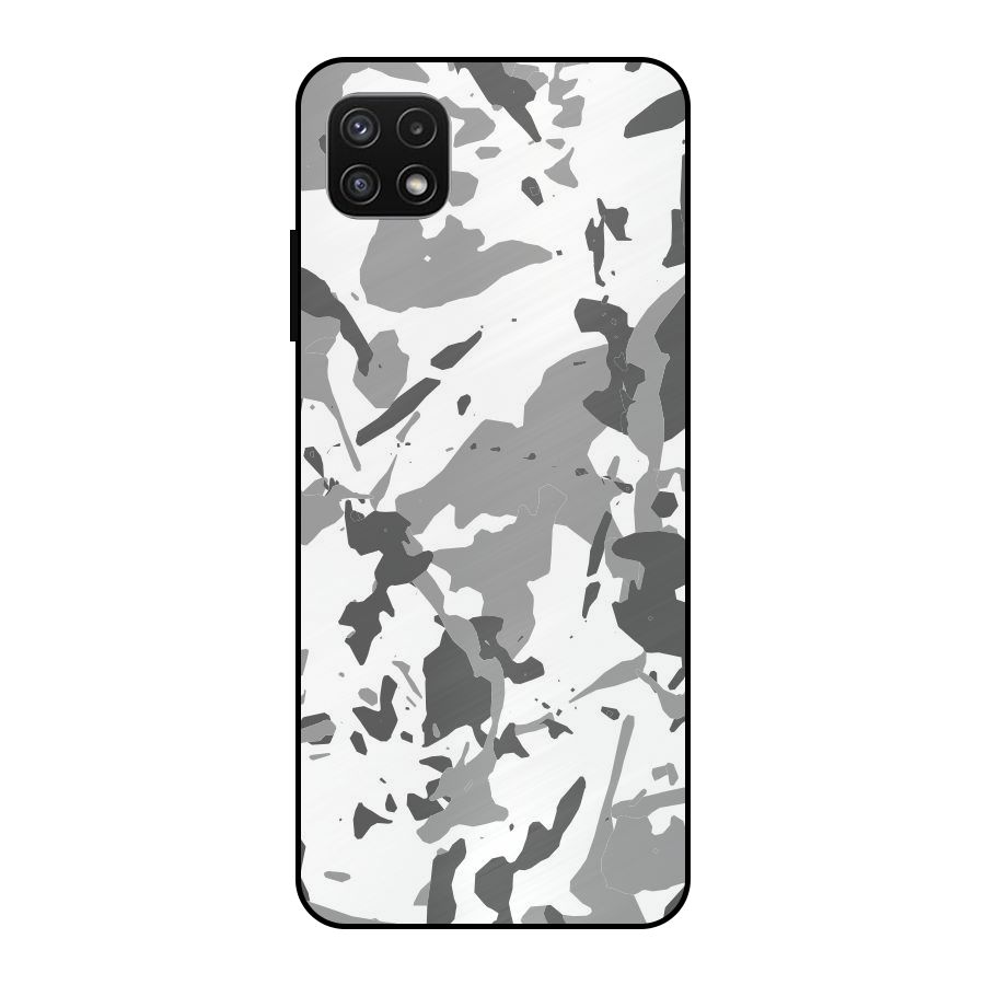 Grey Camouflage Army Metal Back Case for Galaxy A22 5G