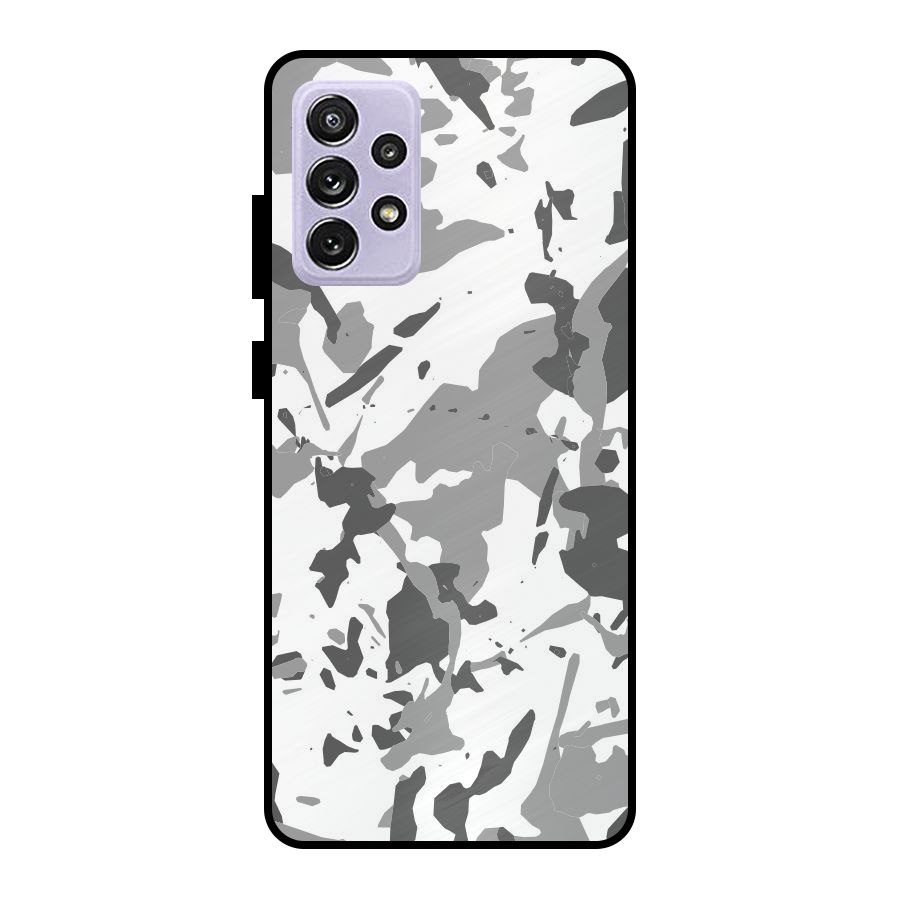 Grey Camouflage Army Metal Back Case for Galaxy A72