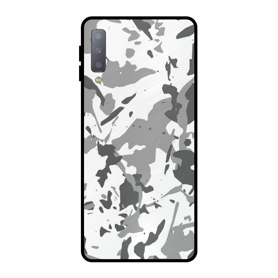 Grey Camouflage Army Metal Back Case for Galaxy A7 (2018)