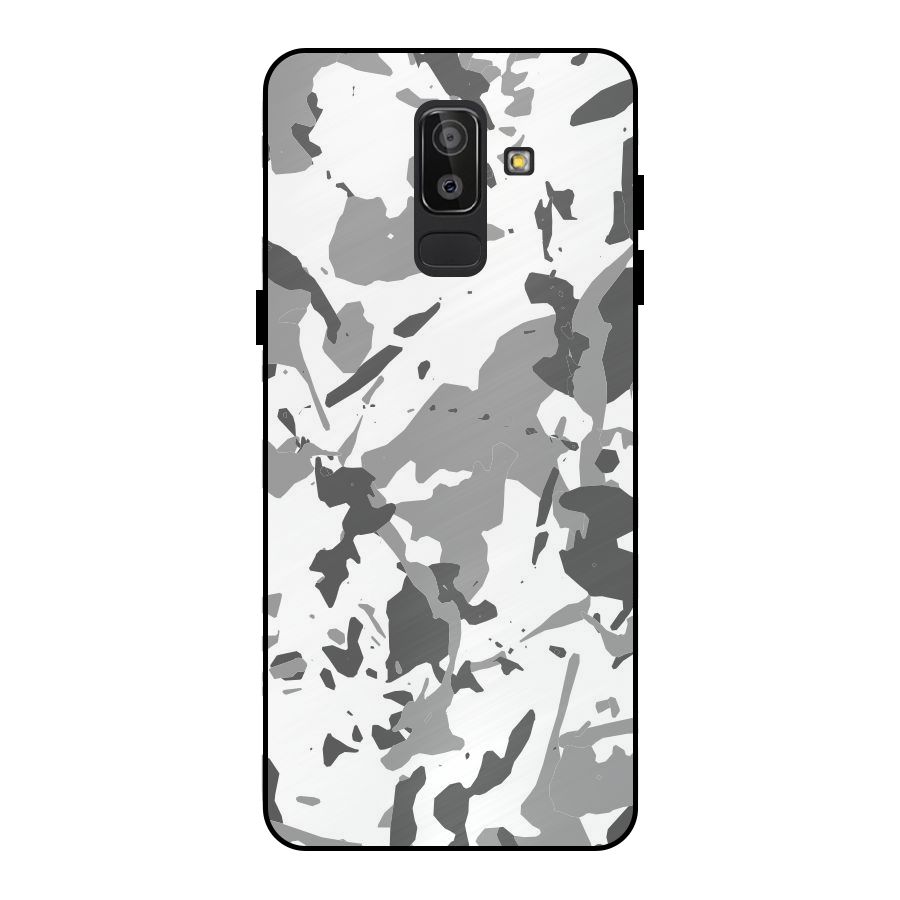 Grey Camouflage Army Metal Back Case for Galaxy J8