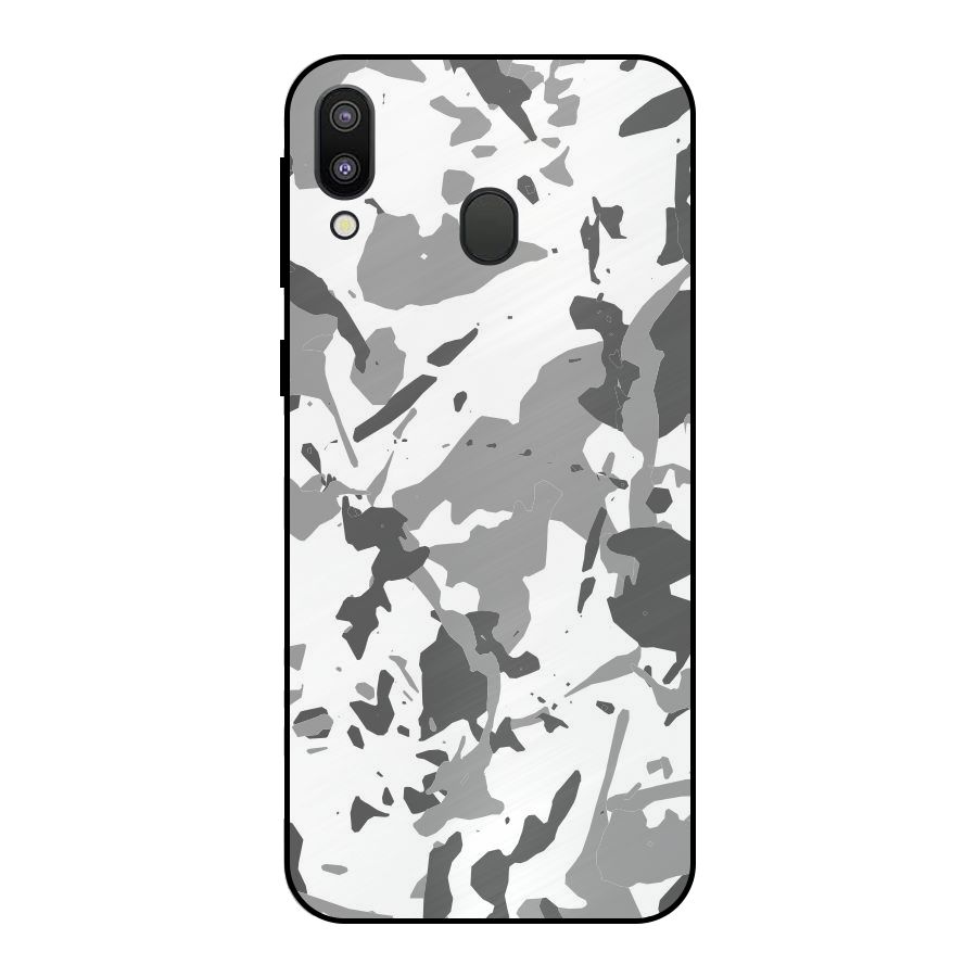 Grey Camouflage Army Metal Back Case for Galaxy M20