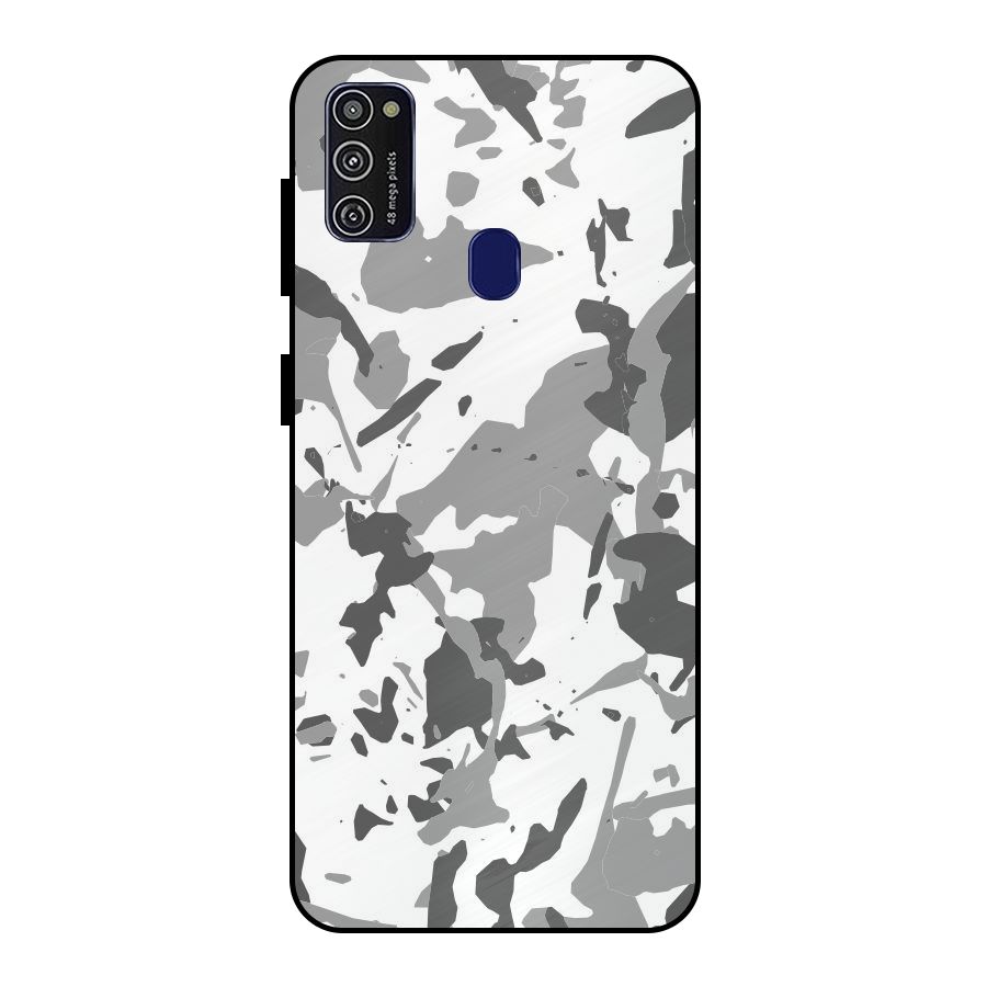 Grey Camouflage Army Metal Back Case for Galaxy M30s