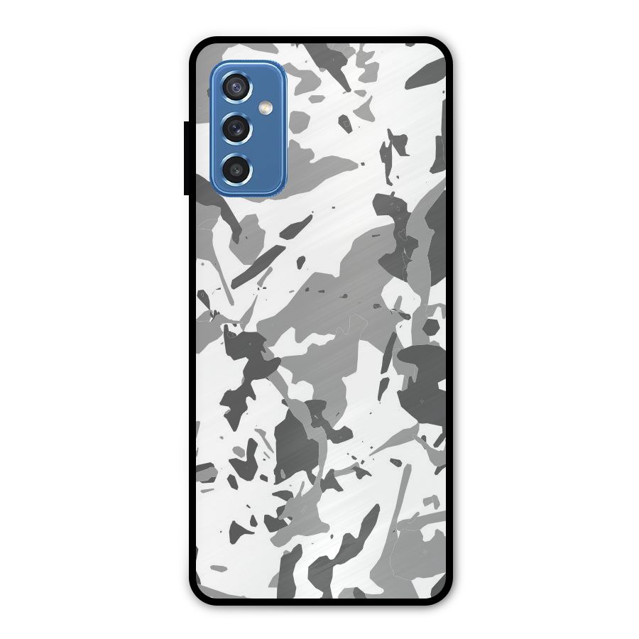 Grey Camouflage Army Metal Back Case for Galaxy M52 5G
