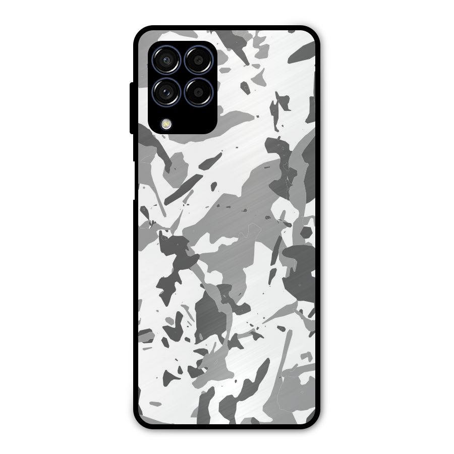 Grey Camouflage Army Metal Back Case for Galaxy M53 5G