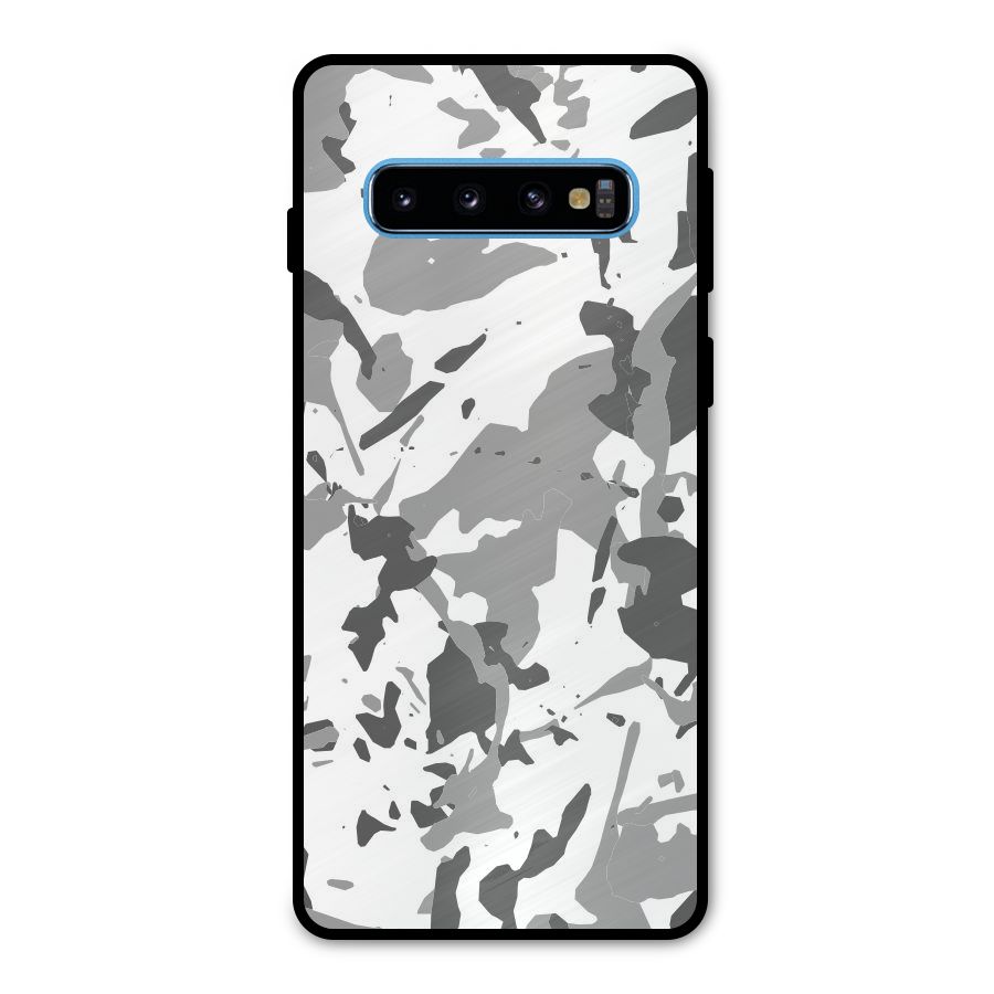 Grey Camouflage Army Metal Back Case for Galaxy S10