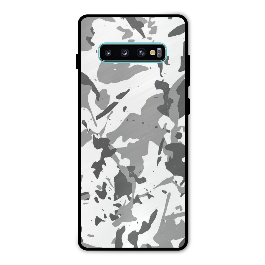 Grey Camouflage Army Metal Back Case for Galaxy S10 Plus