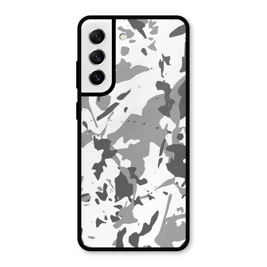 Grey Camouflage Army Metal Back Case for Galaxy S21 FE 5G
