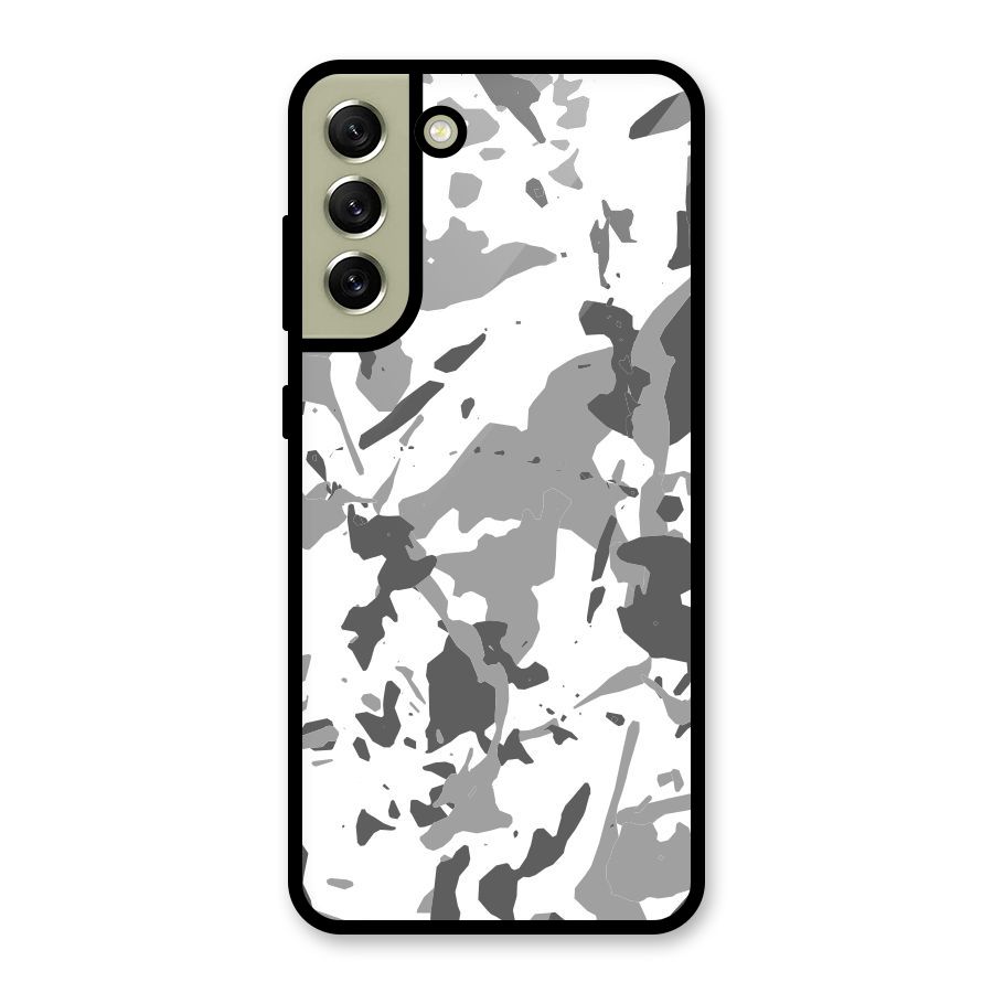 Grey Camouflage Army Metal Back Case for Galaxy S21 FE 5G (2023)