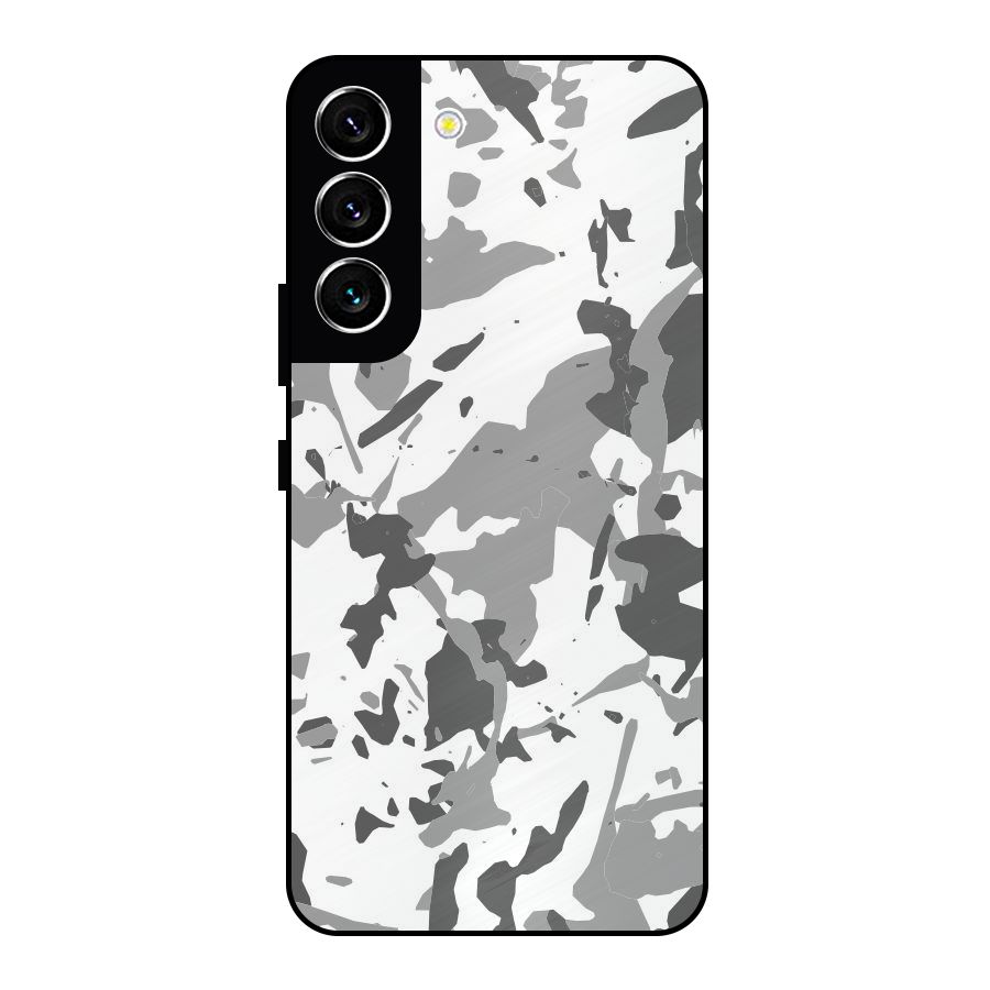 Grey Camouflage Army Metal Back Case for Galaxy S22 5G