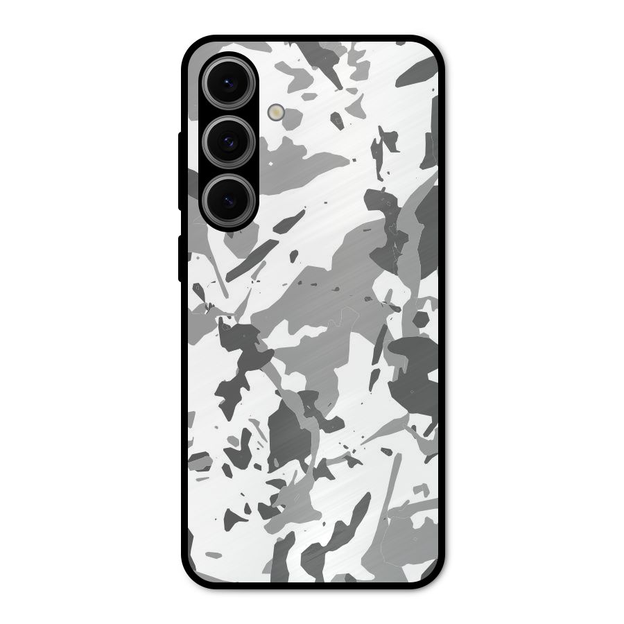 Grey Camouflage Army Metal Back Case for Galaxy S24 FE