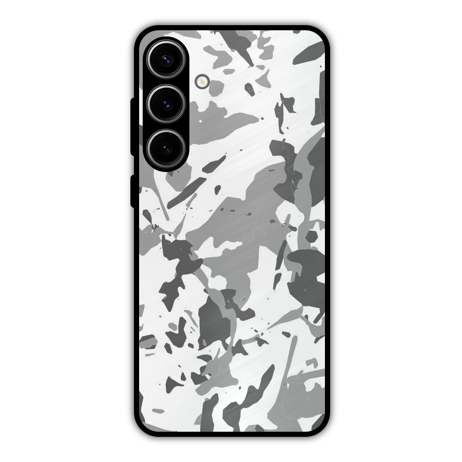Grey Camouflage Army Metal Back Case for Galaxy S24 Plus