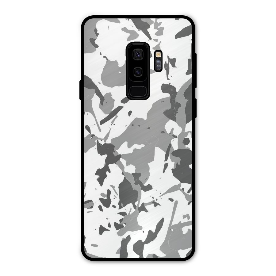 Grey Camouflage Army Metal Back Case for Galaxy S9 Plus