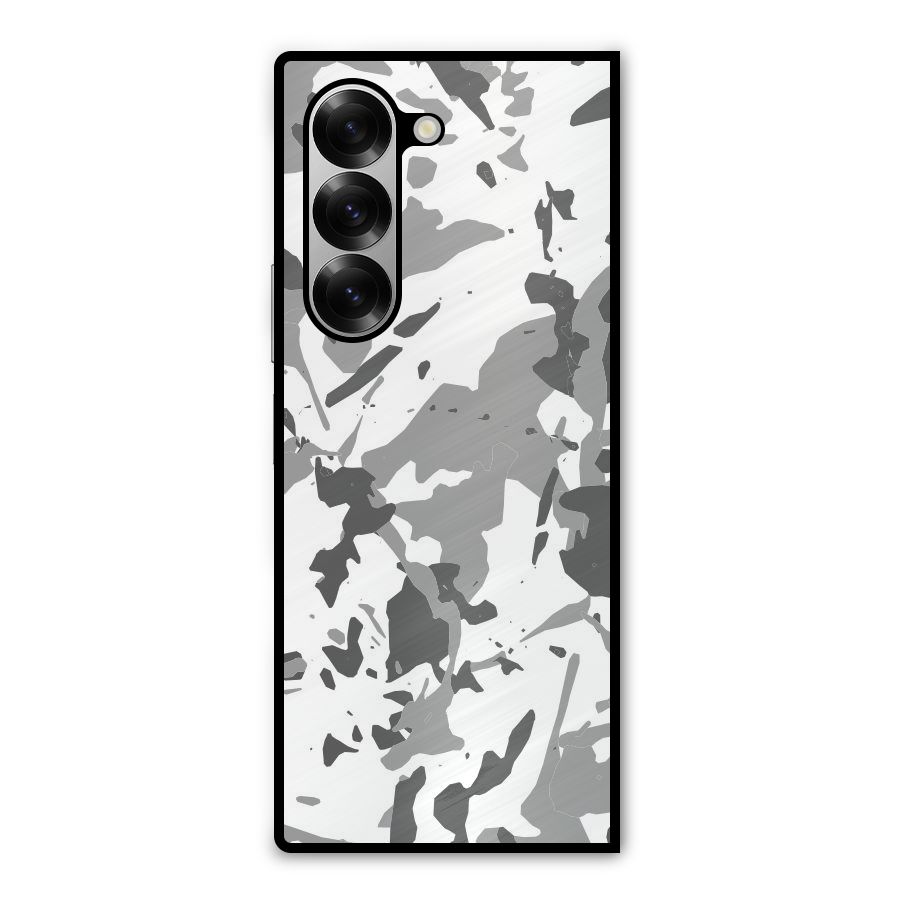 Grey Camouflage Army Metal Back Case for Galaxy Z Fold6