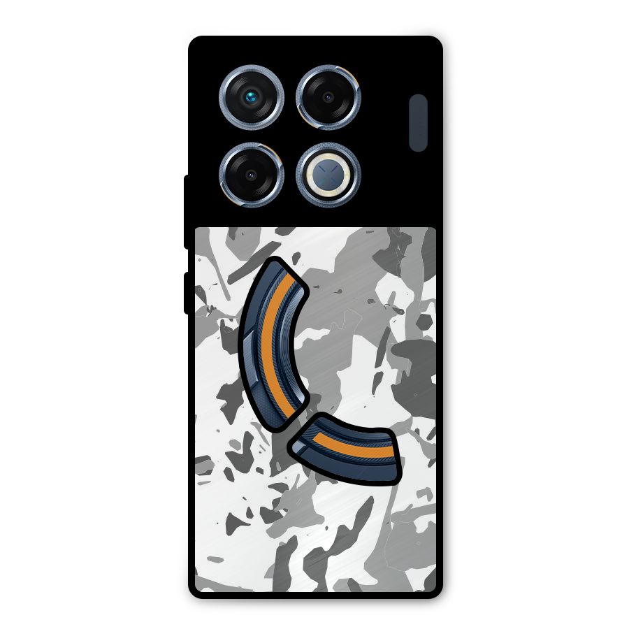 Grey Camouflage Army Metal Back Case for Infinix GT 20 Pro