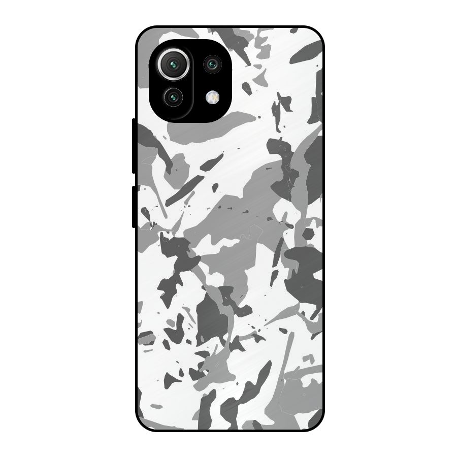 Grey Camouflage Army Metal Back Case for Mi 11 Lite NE 5G