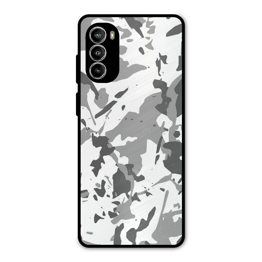 Grey Camouflage Army Metal Back Case for Moto G52