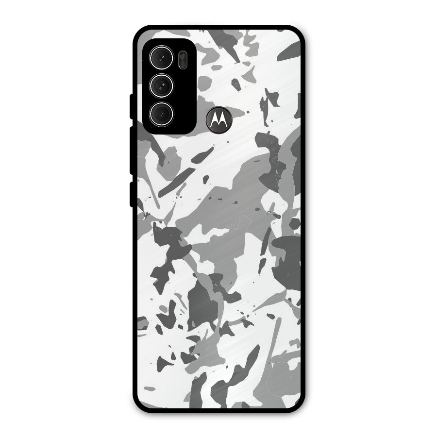 Grey Camouflage Army Metal Back Case for Moto G60