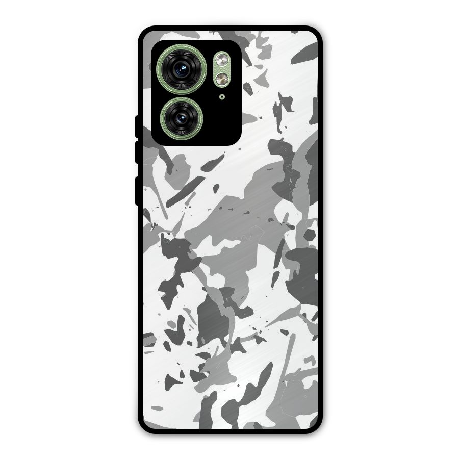 Grey Camouflage Army Metal Back Case for Motorola Edge 40 5G