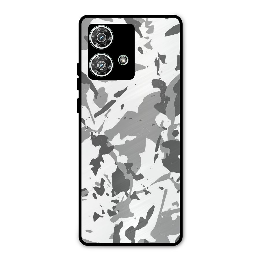 Grey Camouflage Army Metal Back Case for Motorola Edge 40 Neo
