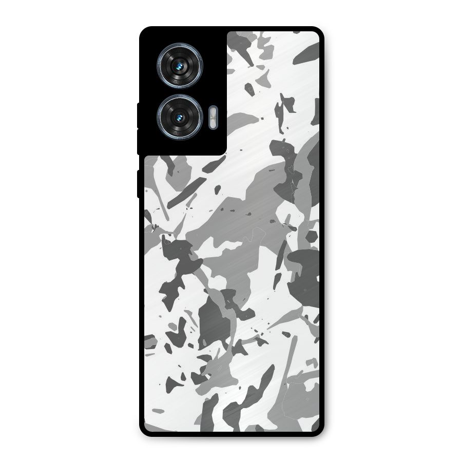 Grey Camouflage Army Metal Back Case for Motorola Edge 50 Fusion