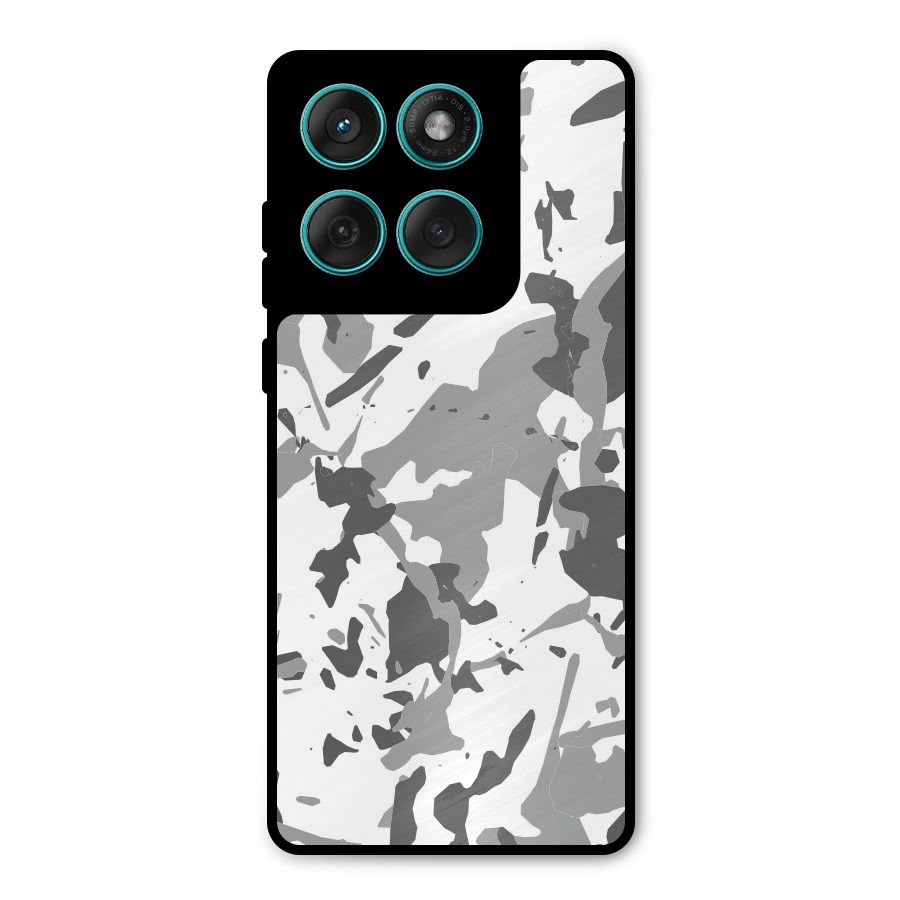 Grey Camouflage Army Metal Back Case for Motorola Edge 60 Fusion